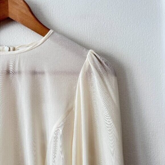 Zimmermann Silk Billow Sleeve Blouse Gold Button Detail - Picture 7 of 11